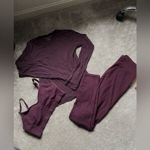 Aerie Chill Play Move 3 PIECE SET (Berry Burgundy)